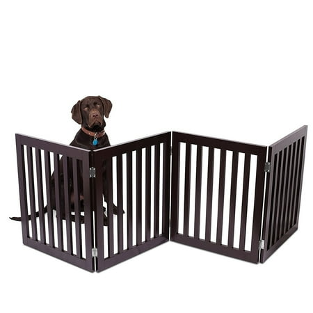 UPC: 0667031414369 | Internet s Best Traditional Pet Gate – 4 Panel – 24  Tall -Espresso