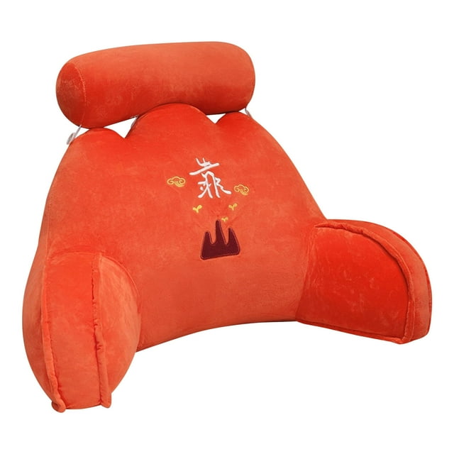 Back Cushion for Bed and Sofa Lumbar Pillow with Armrests Reading Support Pillow for Back Chair and Floor Sitting