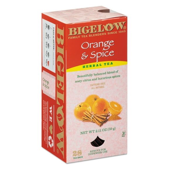 Bigelow Orange & Spice Herbal Tea Bags, 2.11 oz, 28 count