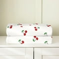 thumbnail image 4 of Kids Red Cherry All Season Bed Blanket Twin 60"x80" Cherry Pattern Plush Throw Blanket Cute Fruit Flannel Fleece Blanket Kawaii Cartoon Fruit Room Decor Fashion, 4 of 5