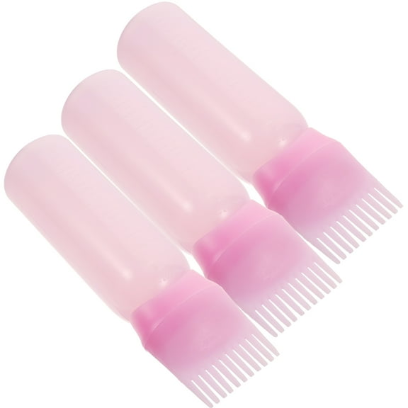 IMIKEYA Hair Growth Instrument Root Comb Applicator Bottle Pink 3pcs