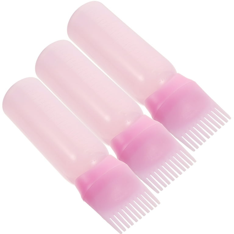 BESTONZON 3pcs Root Comb Applicator Bottle Hair Oil Applicator Bottle Hair  Dye Comb Bottle 