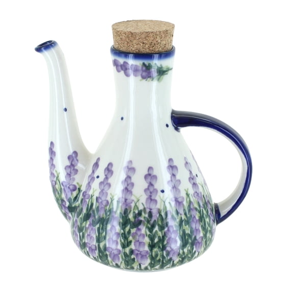 Blue Rose Polish Pottery Lavender Fields Olive Oil Container