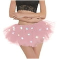 thumbnail image 5 of Elainilye Fashion Sequin Skirt Pleated Gauze Short Skirt Adult Dancing Skirt Gauze Dress Tutu Skirt,Pink, 5 of 5