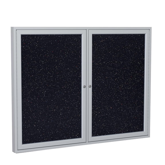Ghent's 36" x 60" 2 Door Enclosed Rubber Bulletin Board in Multi-Color
