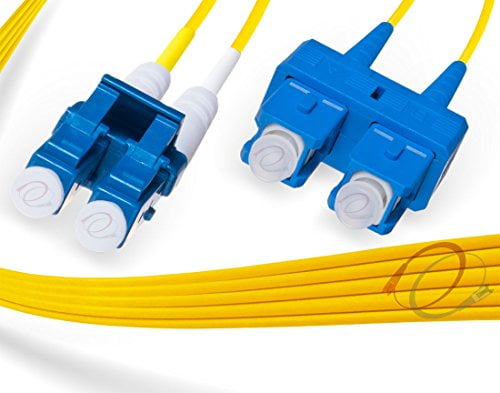 Duplex 9/125 LC to LC Singlemode Jumper 2 Meter FiberCablesDirect 1g 10g sfp 10gbase lc/lc dx Yellow Zip-Cord PVC ofnr lc-lc 2M OS2 LC LC Fiber Patch Cable | Length Options: 0.5M-300M 6.56ft 