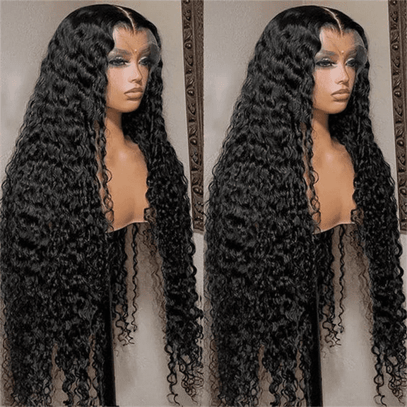 Glueless Black Synthetic Hair 180�nsity|26 Inch Kinky Curly Lace Front Wig | Preplucked Baby Hair & Heat Resistant | Daily Wig for Women)