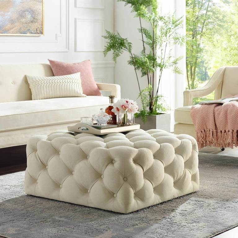 Velvet cheap cocktail ottoman