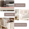 thumbnail image 6 of Colorfish 3-Tier Rolling Storage Cart Open-Style Mobile Organizer Shelf with Wheels and Hooks Off-White, 6 of 7