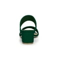 thumbnail image 2 of BLISSFUL STEP Women's Shoes Dual Straps Mid Block Heel Slide Sandals Green 9, 2 of 8