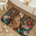 thumbnail image 3 of 1pc A Tabby Cat Among Flowers Absorbent Non-Slip Bathroom Thickened Flannel Rug Decor,Soft,Quick Drying,Suitable For Indoor/outdoor Use,Bathrooms,Bedrooms,Kitchens,Terrace,Laundry Rooms,16"x24", 3 of 9