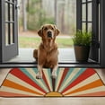 thumbnail image 4 of ARISTURING Vintage Boho Sun Door Mat, Grunge Sunburst Welcome Doormat Decorative Home Floor Mat, Non Slip Rubber Back and Strong Water Absorption for Outdoor Indoor Entrance Decor 19.68*39.37 in, 4 of 6