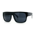 thumbnail image 4 of Kush Mens Flat Top Horn Rim Plastic All Black Gangster Shade Sunglasses Shiny Black - Silver Logo, 4 of 7