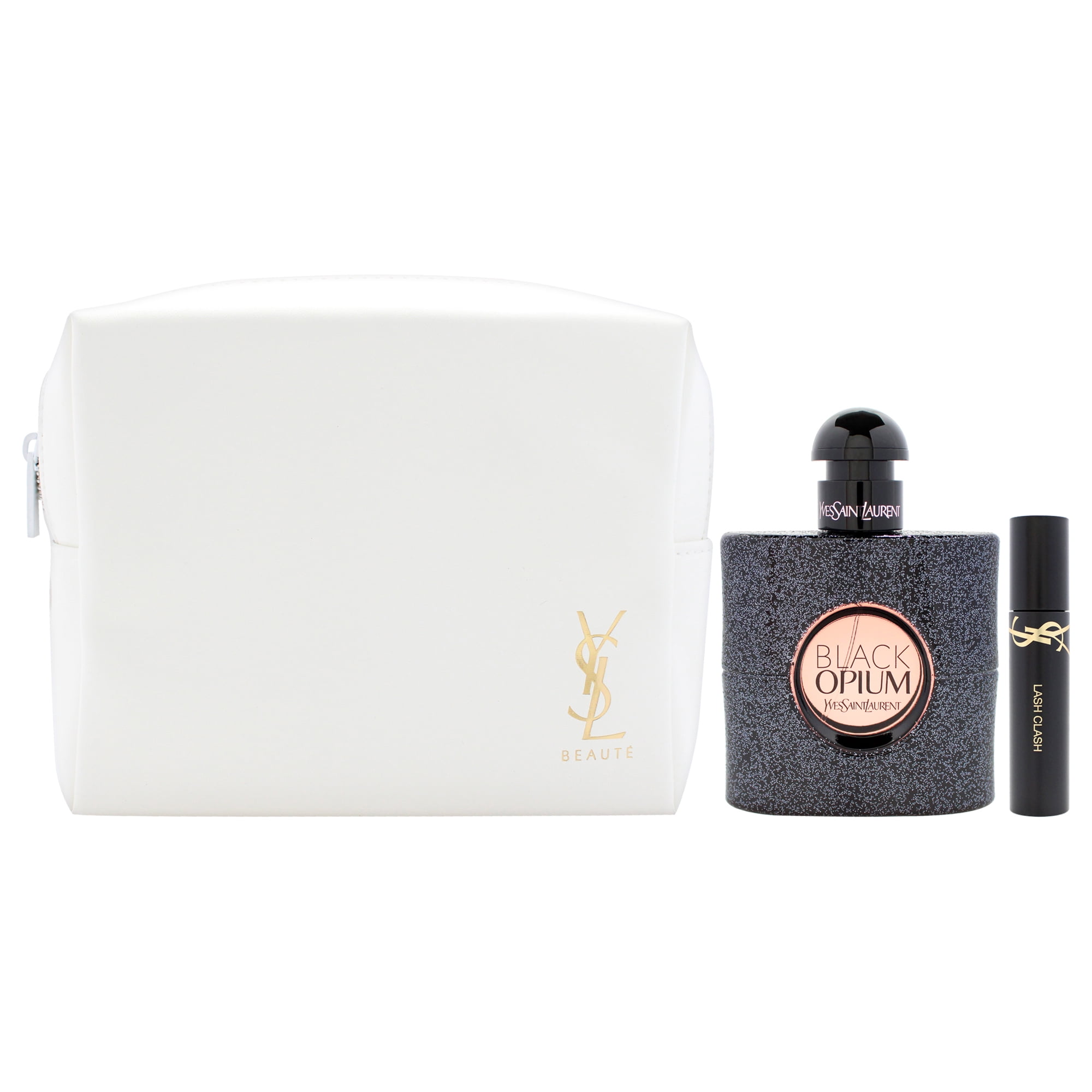 Yves Saint Laurent Black Opium , 3 Pc Gift Set 1.6oz EDP Spray, 0.06oz Mascara Lash Clash, Pouch