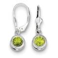 thumbnail image 7 of 925 Sterling Silver Rhodium 6mm Round Peridot Leverback Earrings, 7 of 7