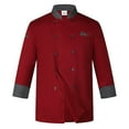 thumbnail image 7 of Doomiva Chef's Unisex Work Uniform Long Sleeves Restaurant Kitchen Cooking Chef Jacket Coat 02#Red XXL, 7 of 7