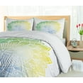 thumbnail image 5 of Ambesonne Lotus Duvet Cover Sets, Doodle Watercolor Flora, 2-Queen, Jade Green Pale Blue, 5 of 6
