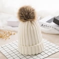 thumbnail image 3 of ENJOYW Women Winter Solid Color Pompom Knitted Beanie Hat Thick Warm Stretch Ski CapAcrylic Fiber, Pompom, 3 of 7