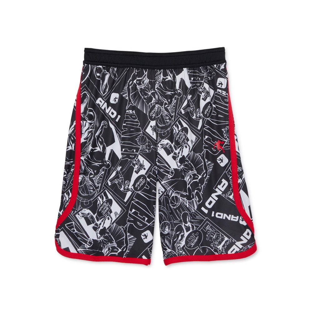 AND1 AND1 Boys Comic Graphic Athletic Basketball Shorts, Sizes 418