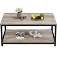 thumbnail image 2 of Yaheetech Industrial Coffee Table with Storage Shelf Wood Vintage Accent Furniture Tablefor Living Room, Gray, 2 of 8