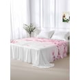 thumbnail image 6 of Cherry Blossom Flat Sheets Only Full Size, Soft Breathable Bed Top Sheets for Mattress, Gradient Tree Pink Flower Plant Luxury Bedding Flat Sheets for Home Hotel Bedroom Bed Protection, 6 of 9