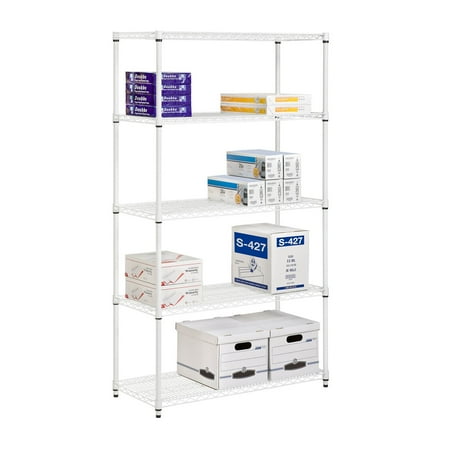 Honey Can Do 5-Shelf Steel Storage Shelving Unit, White