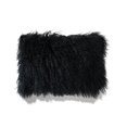 thumbnail image 1 of Coussin Lombaire en Fourrure d'Agneau Mongol Noir avec Insert en Polyester, 1 of 1