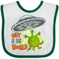 thumbnail image 3 of Inktastic Out of This World- Cute Green Alien UFO Boys or Girls Baby Bib, 3 of 4