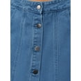 thumbnail image 5 of INSPIRE CHIC Women's Skirt Denim Button Down Front Slit High Waisted A Line Pockets Midi Jean Skirts XL Blue, 5 of 6