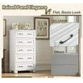 thumbnail image 4 of 5 Drawer Chest of Drawers for Bedroom, 50" Tall Wooden Storage Organizer, Modern Dresser for Closet, Farmhouse Closet Drawers White Dresser for Bedroom, 4 of 9