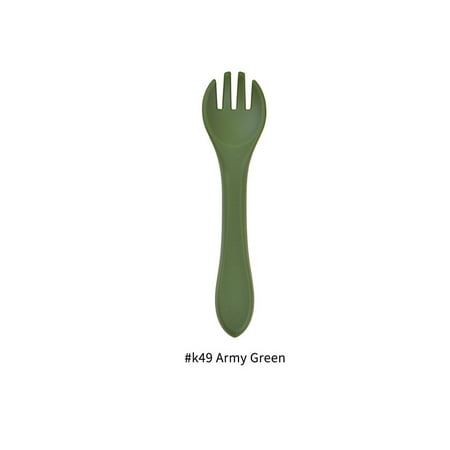 

Livesture Food Grade Baby Feeding Tableware Silicone Fork Army Green