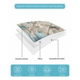 thumbnail image 4 of Quilts Queen Size Bedding Set, Teal Tulip Butterfly Reversible Summer Quilt 3 Pieces, Beige Turquoise Floral Farmhouse Wooden Lightweight Bedspreads Coverlets with 2 Pillow Shams for All Seasons, 4 of 5