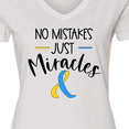 thumbnail image 4 of Inktastic No Mistakes, Just Miracles Down Syndrome Awareness Women's V-Neck T-Shirt, 4 of 5