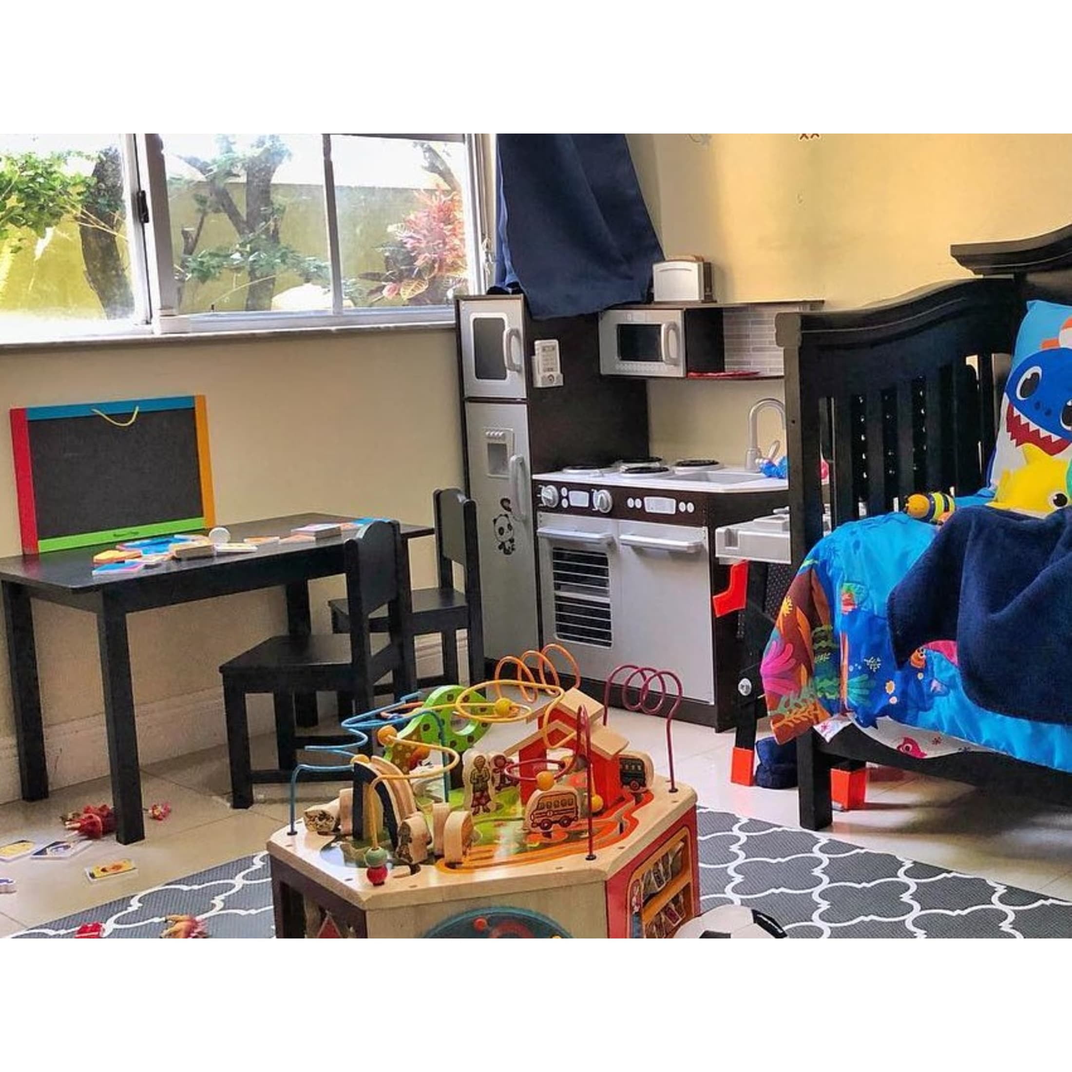 KidKraft Large Uptown Espresso Wooden Play Kitchen with 30 Piece Food Accessories Walmart