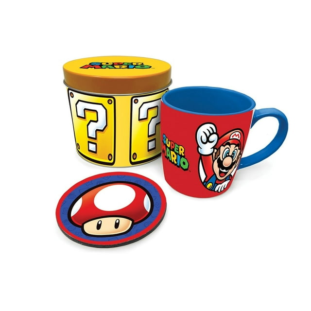 Super Mario Ensemble Tasse et sous-Verre « Lets A Go » Mario
