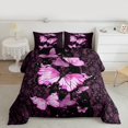 thumbnail image 3 of Manfei Bohemian Butterfly Bedding Comforter Set, Mandala Pink Paisley Twin Comforter Sets, Hippie Western Animal Reversible Bedding Set, Lightweight Room Decor, 2 Pieces, 3 of 9