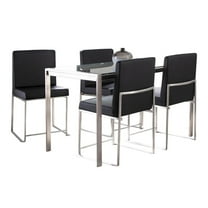LumiSource Silver Fuji High Back Dining Set - 5 Piece