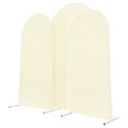 thumbnail image 4 of 3pcs Arch Backdrop Stand+Cover Freestanding Wedding Arch Stand Beige Party Decor, 4 of 16