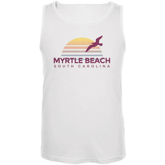 Beach Sun Myrtle Beach South Carolina Mens Tank Top White 3X-LG