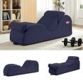 thumbnail image 5 of Puremind Yoga Chaise Lounge Chair, Corduroy Chaise Lounge for Yoga with Headrest/Waist Pad/Foot Pad/Side Pockets,Yoga Chair for Relaxation Stretching, Blue, 5 of 7