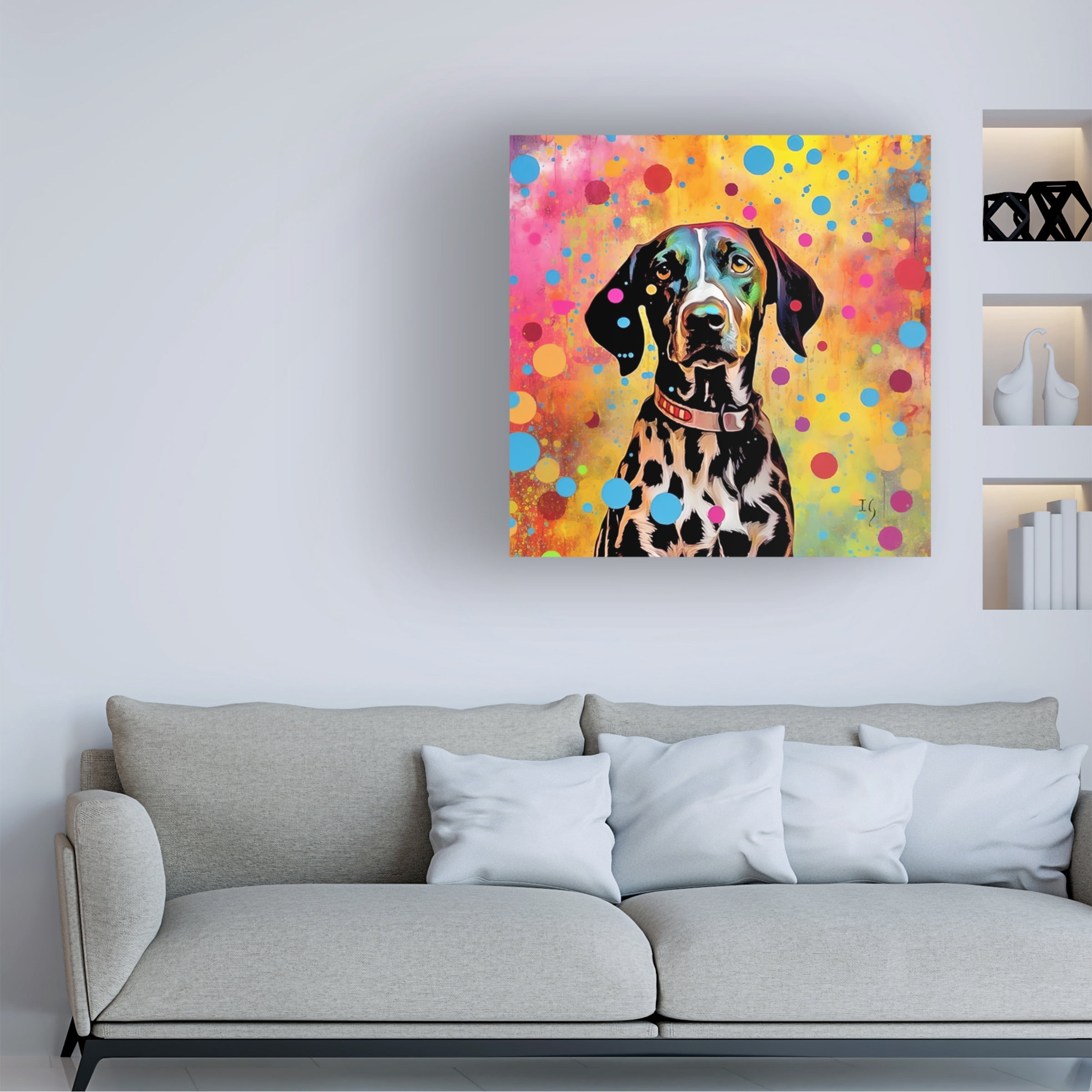 Canvas Wall Art - Ivan Guaderrama 'Spotted Charm' Wall Art for Living Room, Bedroom, or Office DÃ©cor by Trademark Fine Art - 14 x 14 Inches