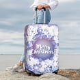 thumbnail image 7 of Hirioo Round Snow Merry Christmas Winter Snowflakes for Elasticity Suitcase Cover (No luggage Included) Durable Luggage Protector Fits 18-32 Inch Luggage-X-Large, 7 of 7
