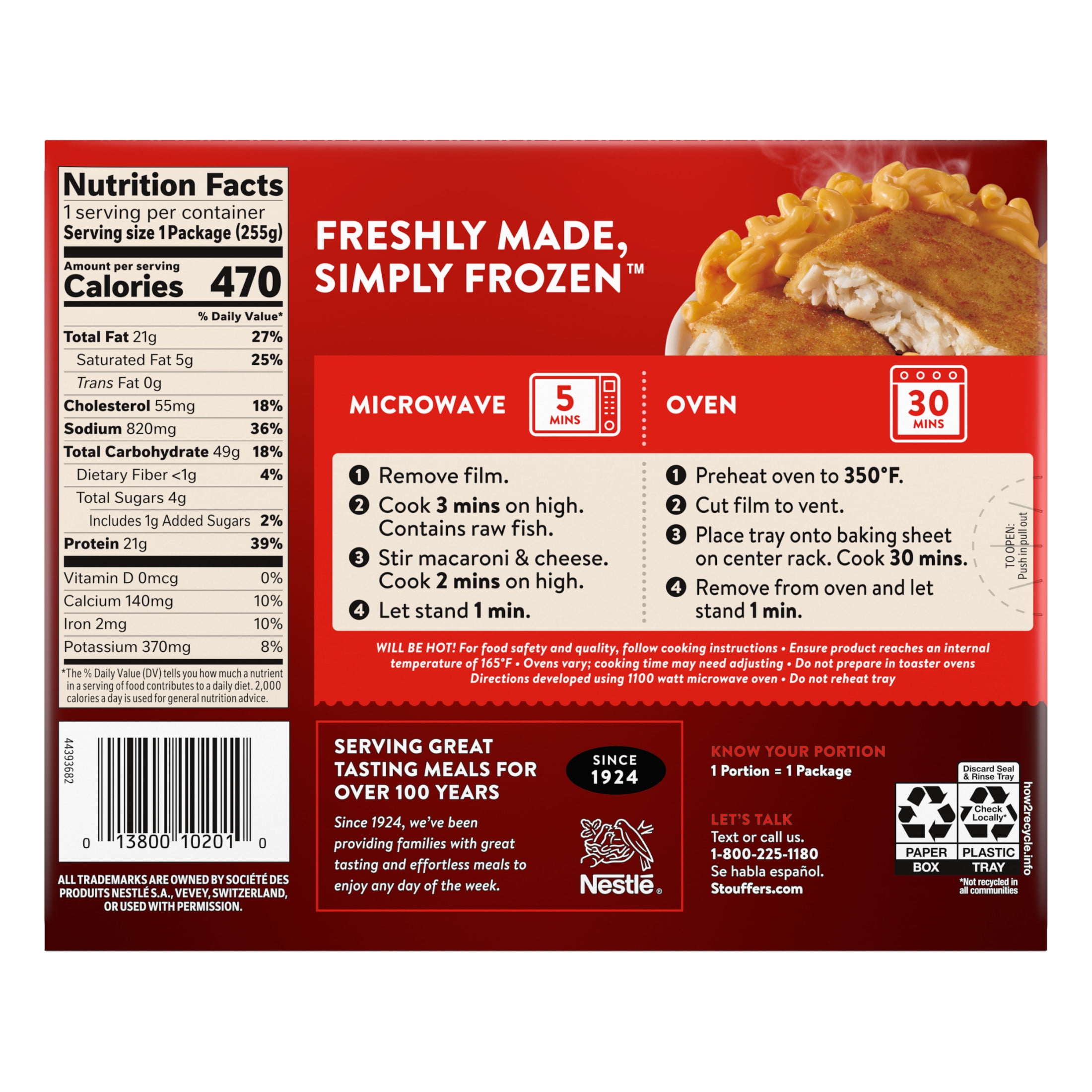 Stouffer's Fish Filet Frozen Meal, 9 oz (Frozen)