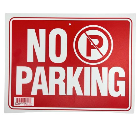 9"X12" "NO PARKING" Plastic Signage Sign-1CT