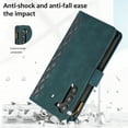 thumbnail image 6 of Dteck for Samsung Galaxy S22 Case 6.1 Inch, Samsung S22 Wallet Case with 9 Card Slots, PU Leather Magnetic Flip Zipper Purse Wristlet Strap Crossbody Lanyard Kickstand Phone Case,Green, 6 of 9