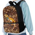 thumbnail image 4 of Uourmeti Lizard Pattern Backpack for Women, 17 Inchs Wear Resistant Durable Fabric Student Bookbag for Daily Use Travel, 4 of 6