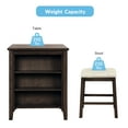 thumbnail image 5 of 3 Piece 35.8" Dining Table with Padded Stools, Table Set with Storage Shelf,Brown, 5 of 8
