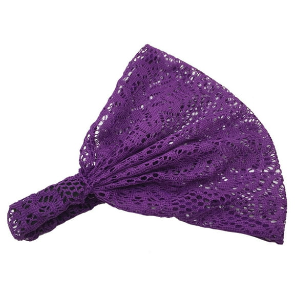 IDALL Headbands for Women,Hair Accessories Women Yoga Lace Hollow Head Wrap Wide Headband Flower Hairband Hair Band Purple Skincare Headband,Makeup Headband Purple