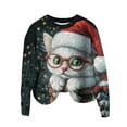 thumbnail image 4 of asdoklhq Christmas Plus Size Sweaters for Women's Round Neck Printed Hoodie Long Sleeved Top Multicolor 3X, 4 of 4