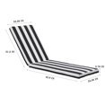 thumbnail image 6 of 1PCS Outdoor Chaise Lounge Cushions, Patio Lounge Chair Cushions with Fixed Straps On Both Side, Replacement Patio Funiture Seat Cushion Outside Chair Cushions, Black White, 6 of 6